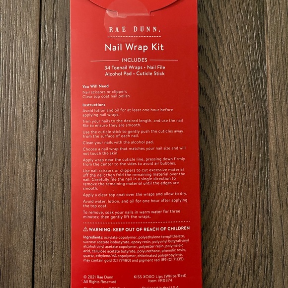 NWT Rae Dunn Pedi nail kit💋❌🅾️♥️ - Picture 2 of 2